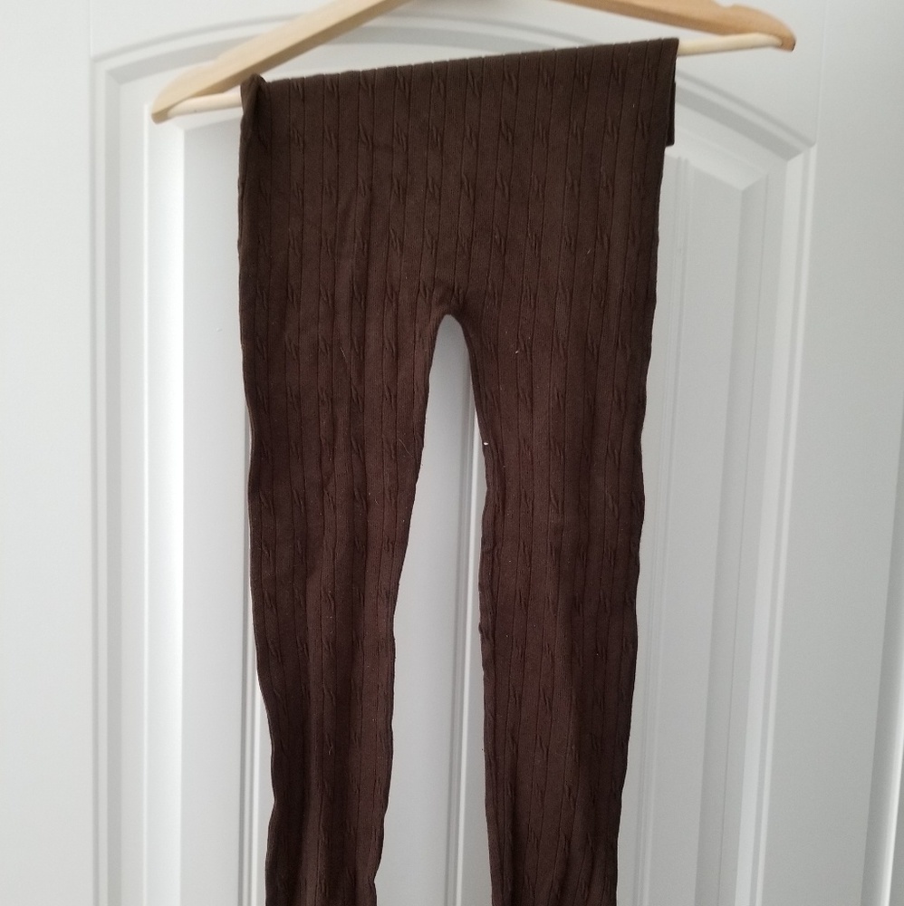 Brown legging type tights